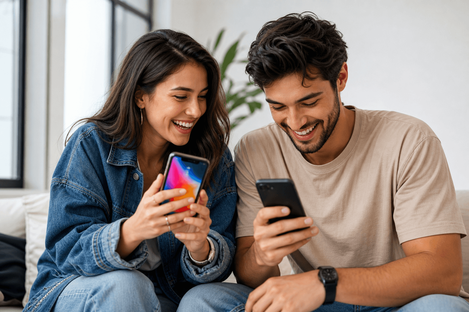 Personas usando móvil Arista